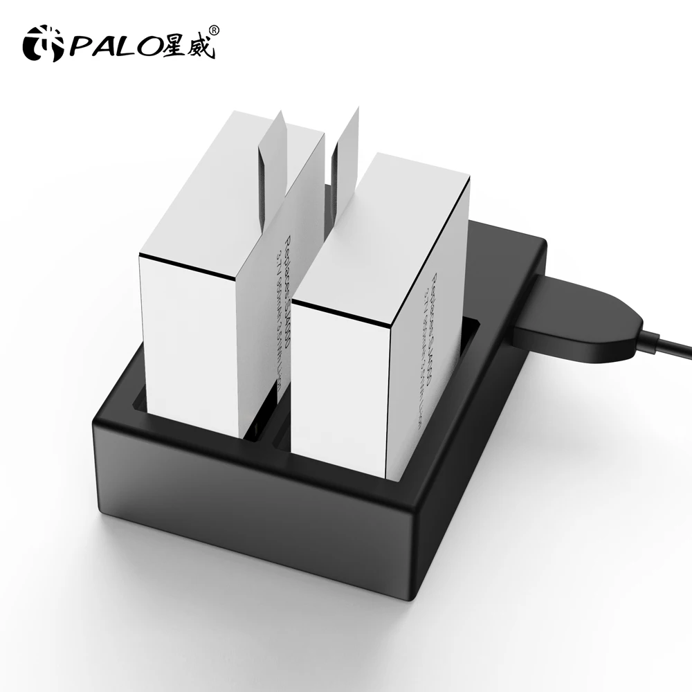 PALO USB LED Dual Charger สำหรับ SJCAM SJ4000 PG1050 PG900 SJ5000 SJ5000x SJ6000 SJ8000 M10 EKEN 4K H8 H9 GIT-LB101แบตเตอรี่
