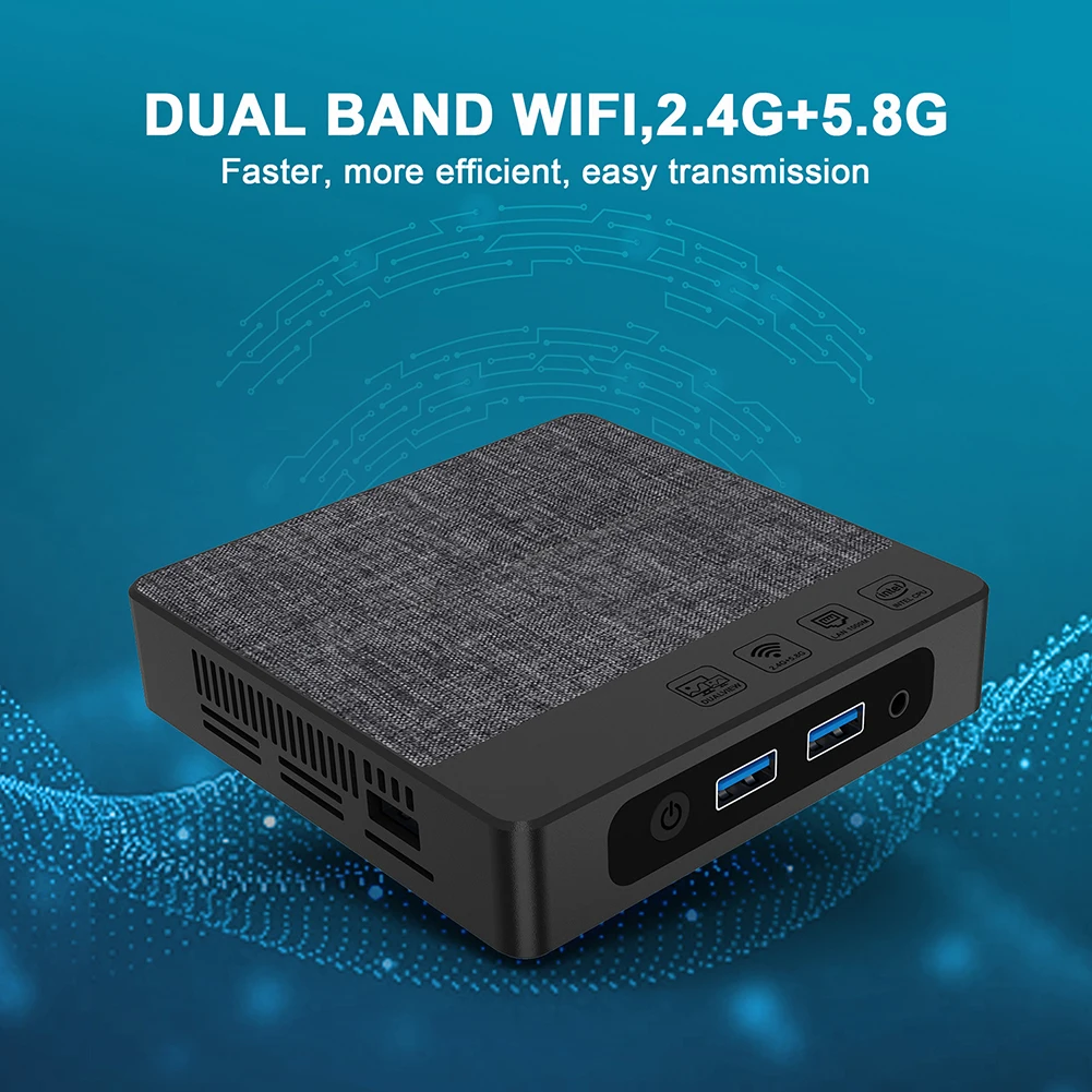 Mini PC for Intel N4000 6GB RAM 128GB LPDDR4 Mini Desktop Computer Dual-Band WiFi 4K HD 2.4G+5.8G+BT HD VGA Port Mini Computer