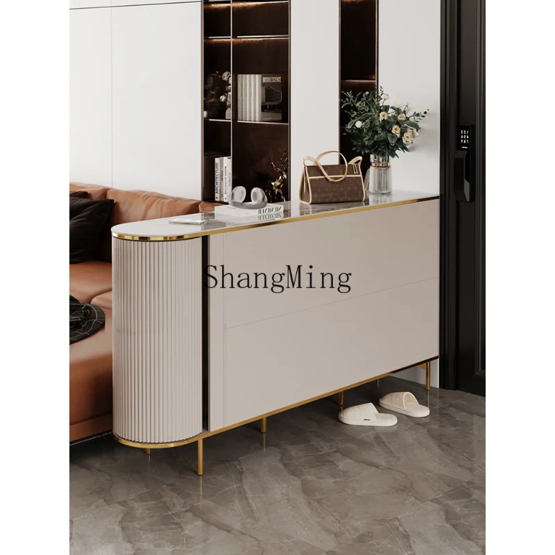CLlight luxury simple modern large capacity  against shoe entrance cabinet integrated living room partition household door