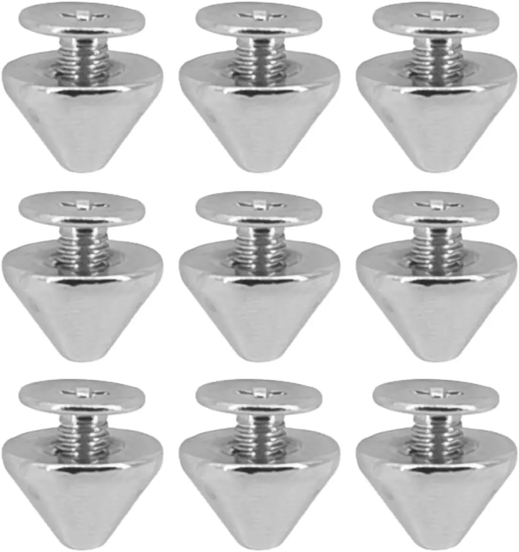 

90 комплектов конусных шипов-заклепок на винтовой основе для панк-одежды, обуви, сумок, декора своими руками (7x20 мм)