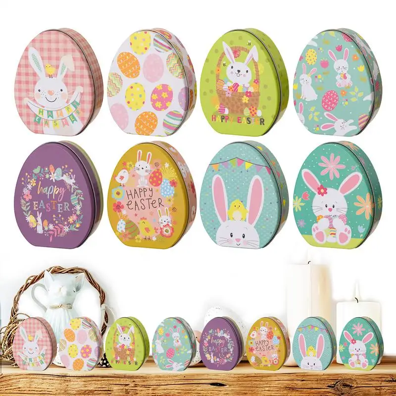 

Easter Chocolate Jar Set Of 8 Egg Shaped Snack Storage Box With Lid Easter Party Decoration Decorative Table Centerpieces Food