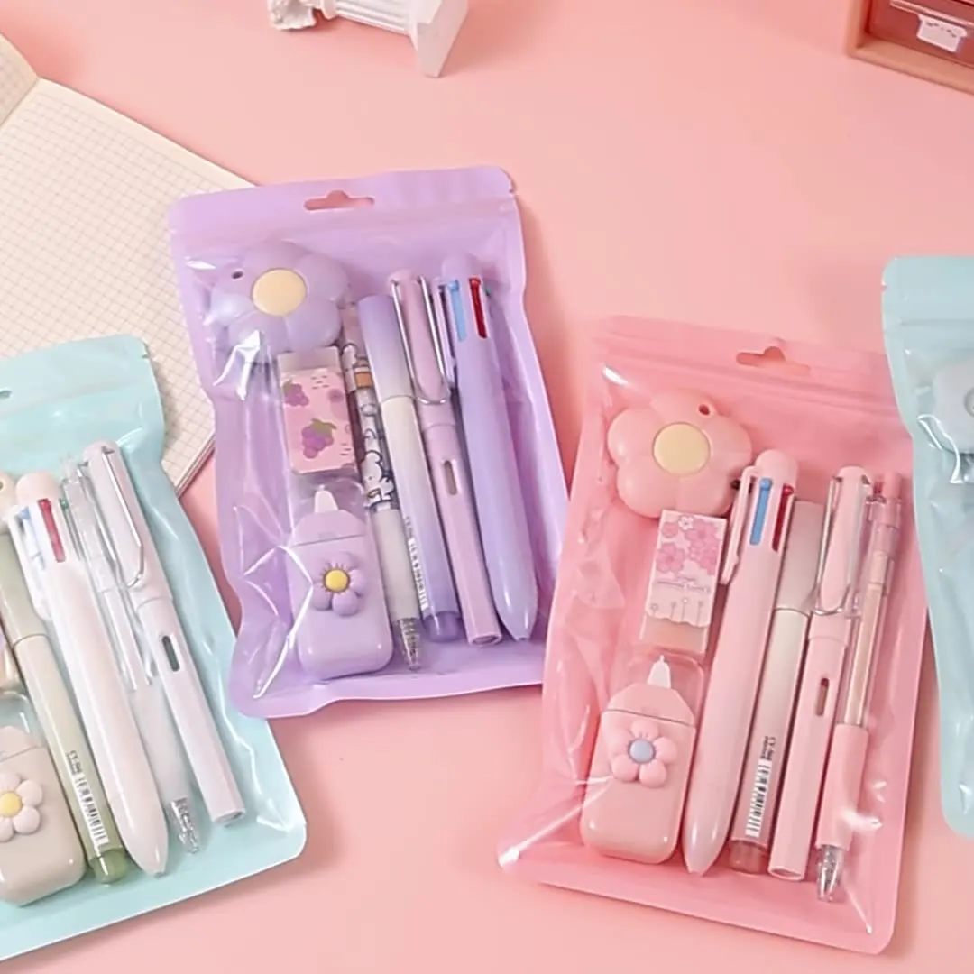 

Minimalist stationery high appearance level neutral pen correction with pencil set Student learning small gift stationery set