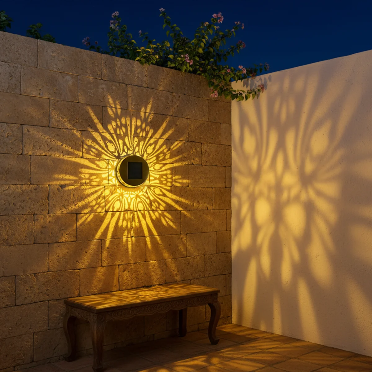 الشمسية جدار سياج ضوء مصباح بالطاقة مصابيح حديقة للخطوات في الهواء الطلق إضاءة مقاومة للماء مسار مصابيح معدنية فانوس الدرج آخر الفناء #5