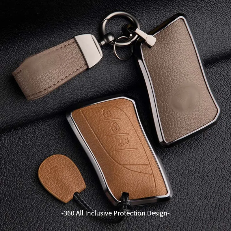 Lexus Key Holder Es300h Bag Es200 Ux260h LS500h Akcesoria samochodowe Wysokiej klasy metalowe + skórzane etui na kluczyki samochodowe Opcja wielu kolorów