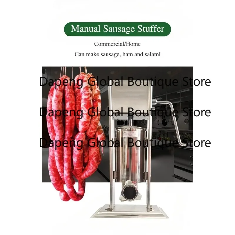 Stainless Steel Hand Crank Food Filling Equipment Two Speed Adjustment Homemade Meat Product Filling Tool