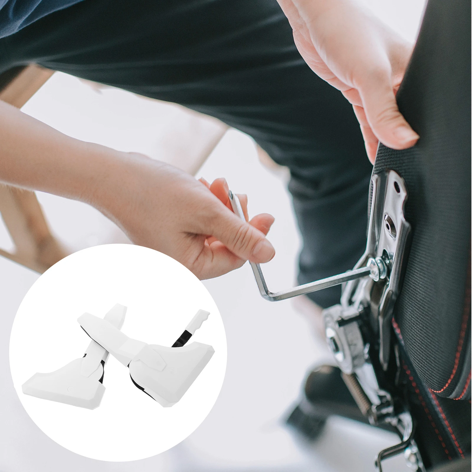 

180 Degree Seat Adjuster White Shell Gaming Chair Parts Metal Accessories Office Swivel Backrest Tuner Replacement