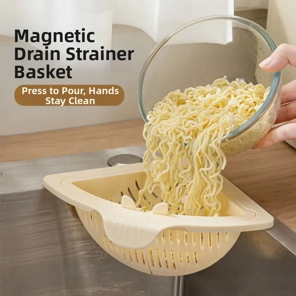 New Magnetic Sink Drain Basket Triangle Multifunctional Kitchen Sink Filter Food Waste Filter Basket Kitchen Supplies