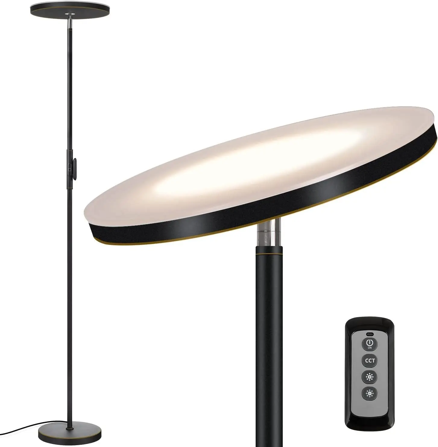 

Modern LED Torchiere Floor Lamp with Remote & Touch Control, 30W/2400LM, 3 Color Temperatures for Living Room, Bedroom, Office