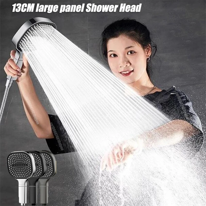 

Душевая лейка с большой панелью 13 см, 3 режима, регулируемая, с высоким давлением, массажная, с фильтрующим элементом, аксессуары для ванной комнаты