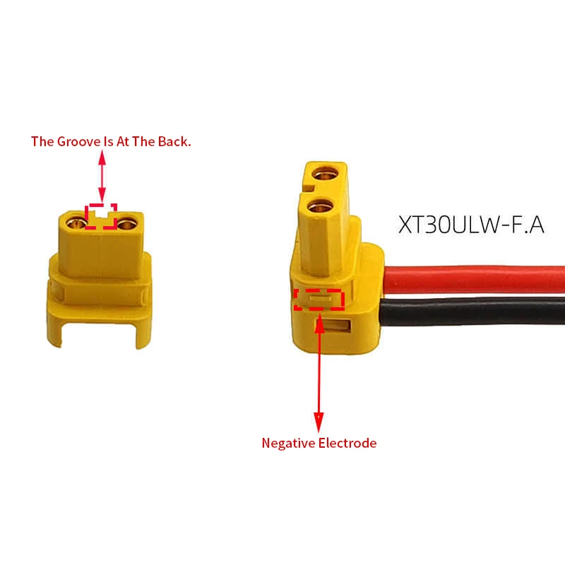 Elbow XT30U Banana Plug Line XT30ULW-F Power Connector Wire Left/Right Outlet Drone Lithium Battery Charging Connection Cable