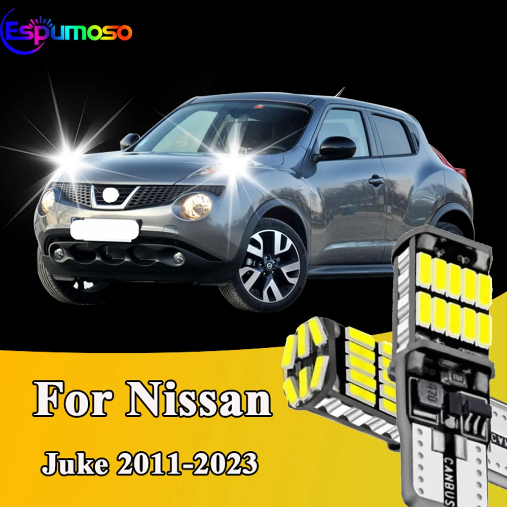For Nissan Juke 2011- 2013 2014- 2017 2018 2019 2020 2021 2022 2023 2Pcs Super Bright T10 W5W LED Bulbs Canbus 12V/24V White