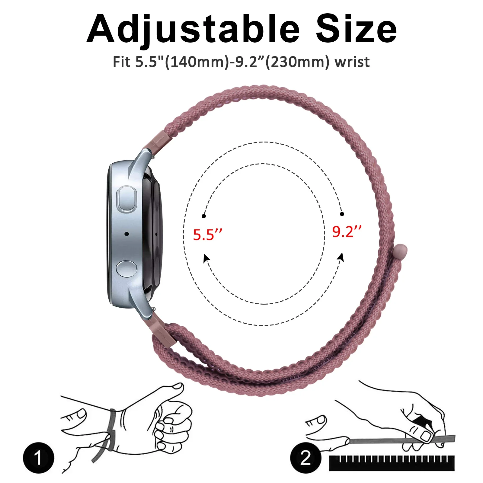 Nylon Strap for Samsung Galaxy Watch 4 6 Classic 43mm/Active 2 Band for Galaxy Watch 3 41mm 5 4 6 40mm 44mm/5 Pro 45mm Bracelet