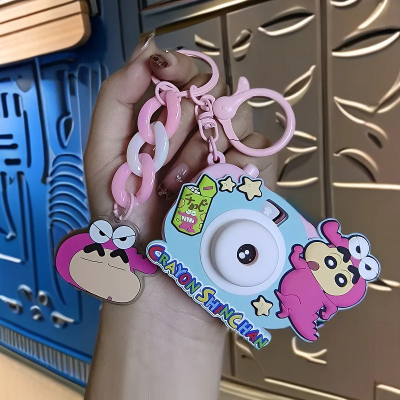 New Kawaii Crayon Shin-Chan Projection Camera Keychain Penda