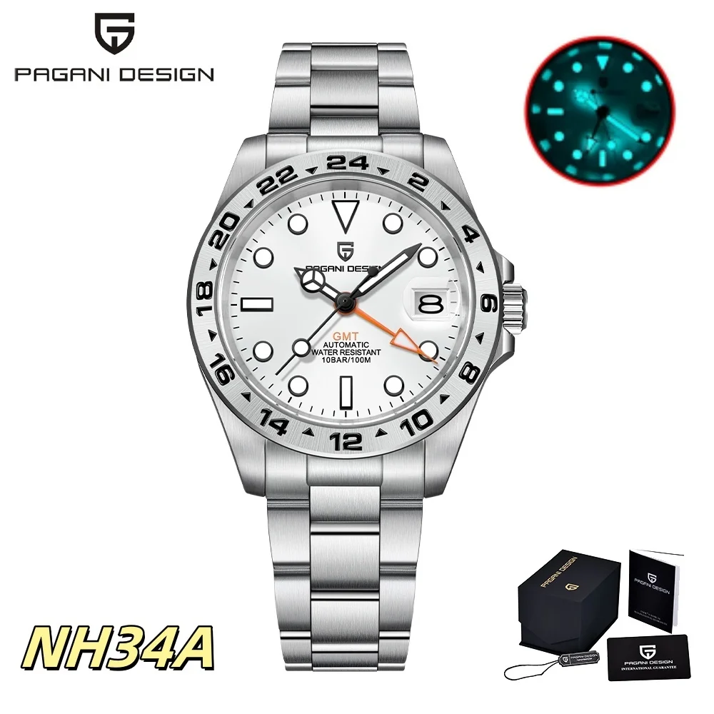 2024 PAGANI DESIGN PD1762 Luxury Fashion Automatic Mechanical Wristwatches NH34A Sapphire Stainless Steel Case Waterproof Watch