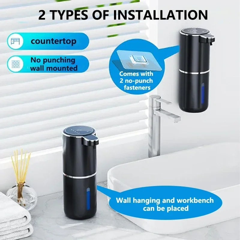 Commercial Touchless Soap Dispenser 380ml Foam/Liquid 2 Specifications 4 Adjustable Modes USB Charging For High-Traffic Restroom