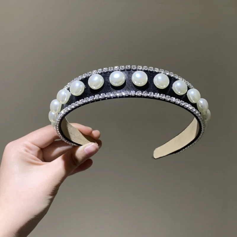 

Full Pearl Diamond Headband Hair Bands Women Elegant Hair Hoop Hairbands Wedding Party Hair Accessories and Headwear Hair Clips