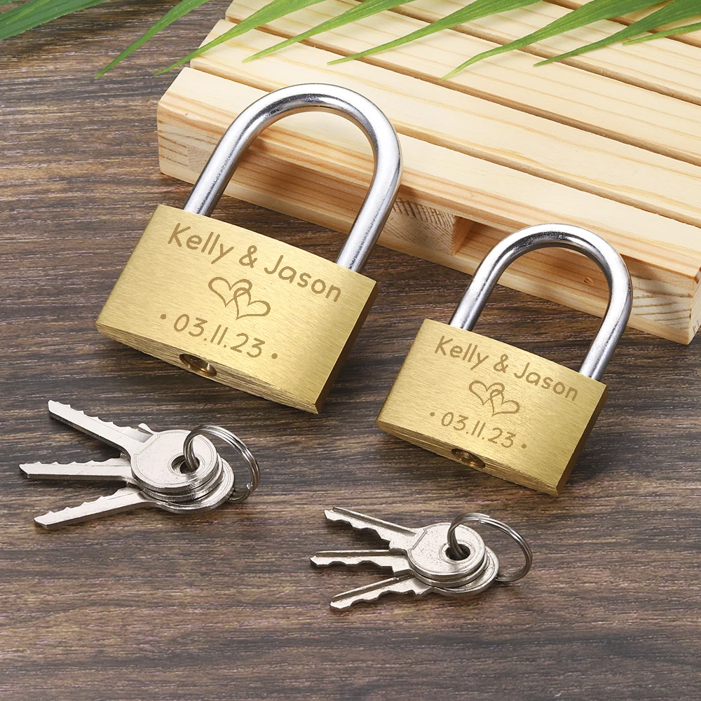 

Personalised Engraved Padlock Custom Bridge Love Lock with Name Date Wedding Annivesary Gift for Coupels Him Her Travel Locks