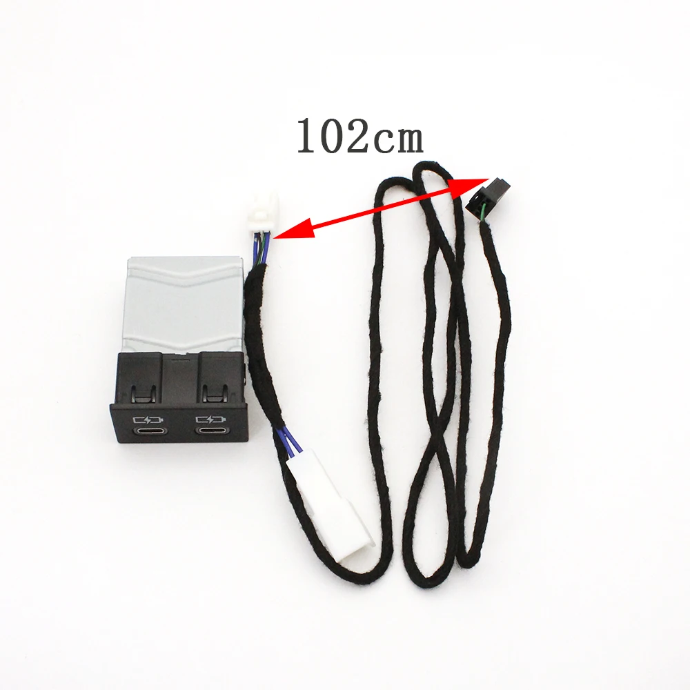 Car Charger Socket Dual USB PD Type C Charging Outlet Fuse Box Power Adapter for Toyota Camry Highlander Corolla RAV4 LEVIN