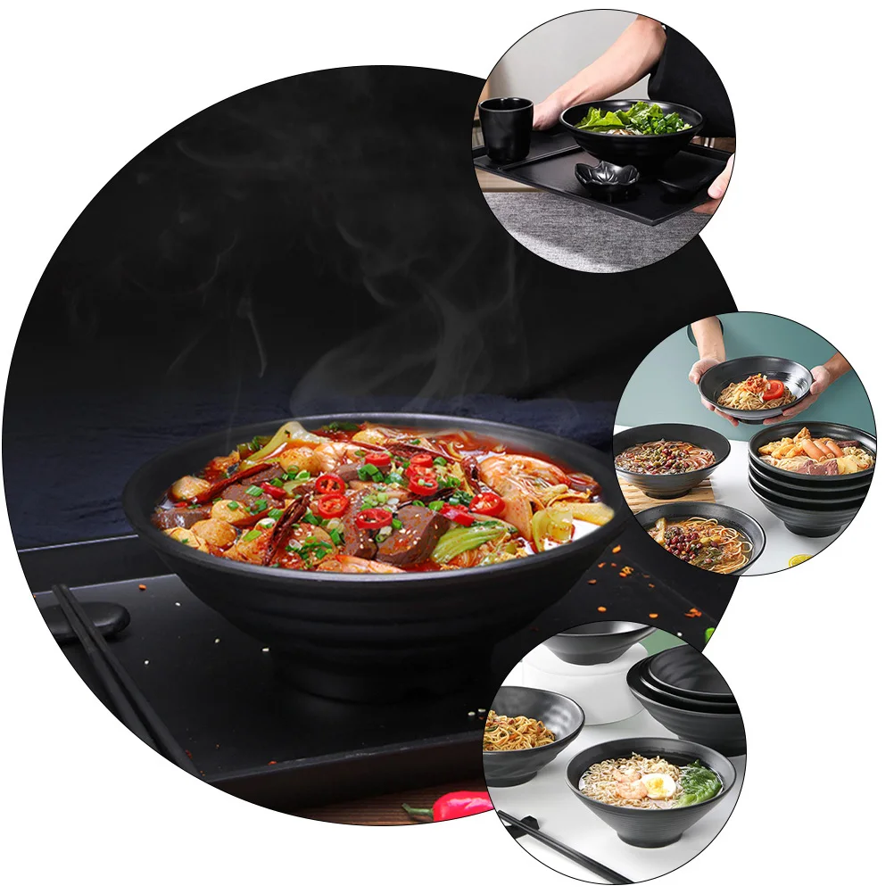 

Creative 8 Inch Melamine Salad Bowl Nonslip Design for Ramen Soup Porridge Instant Noodles Japanese Style Practical Serving Bowl