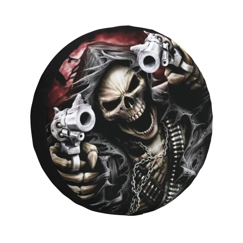 Custom Death Skull Spare Tire Cover for Jeep Wrangler Horror Skeleton 4WD 4x4 RV Car Wheel Protectors 14