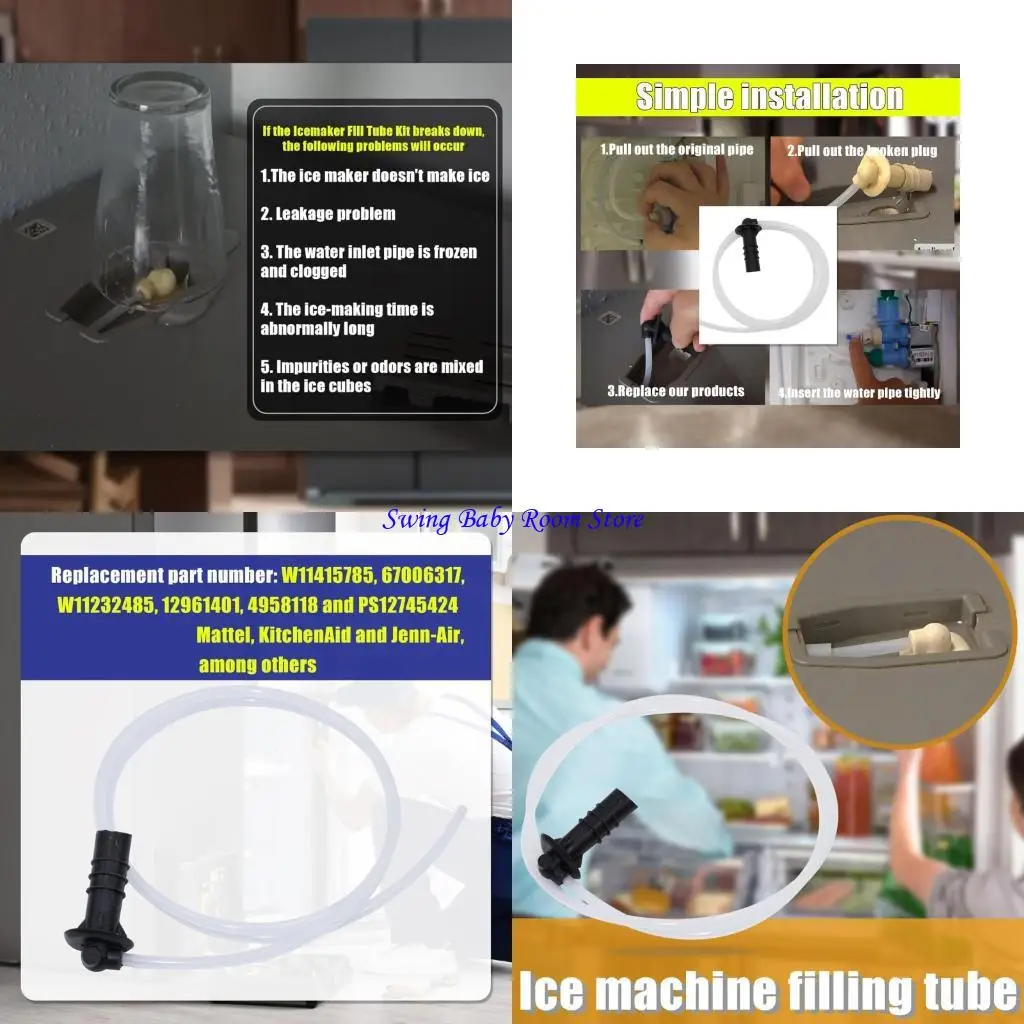 K1AD Fill Tube Replacement for W11232485 12961401 67006317 Ice Maker Accessories