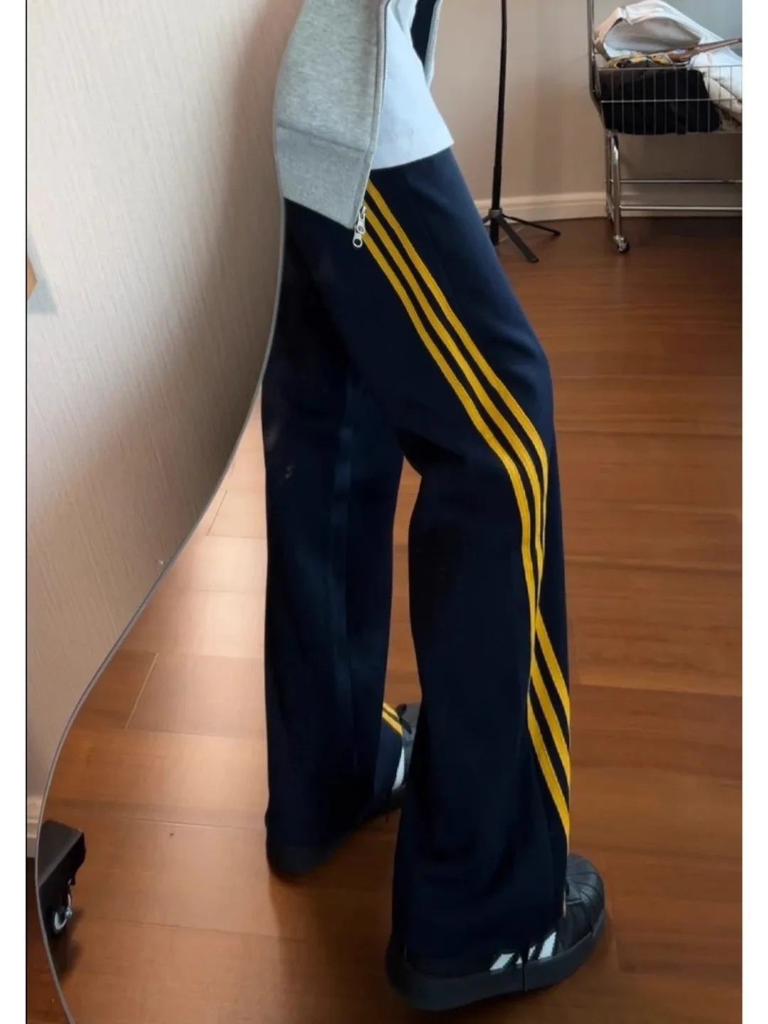 Cleanfit Loose Fit Straight Leg American Tee Bars Stripe Men's Sweatpants Autumn Casual Sports Trousers Youth Faion