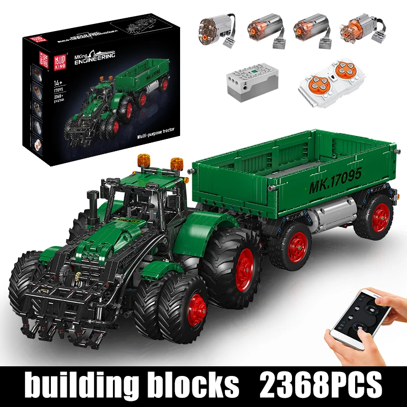 Mould King 17095 Technisches Auto-Spielzeug Der MOC RC Mehrzweck-Traktor Baustein-Set Technisches LKW-Modell Bausteine-Set Kinder Weihnachtsgeschenk