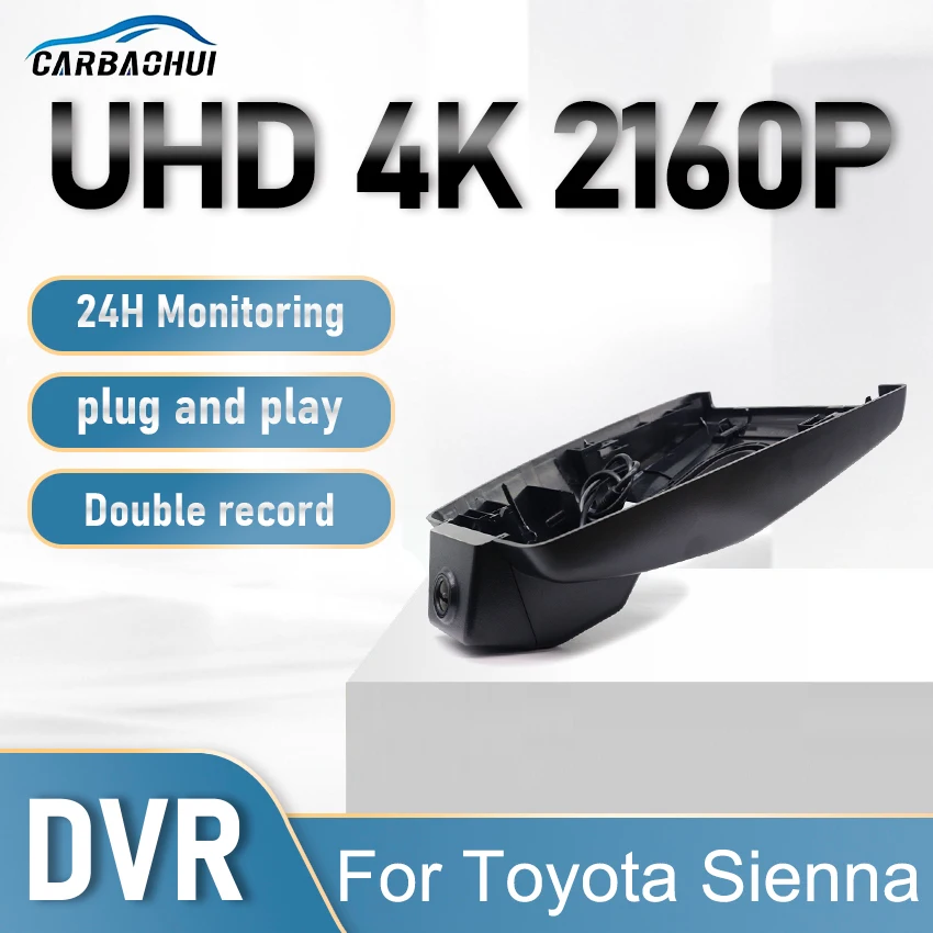 

For Toyota Sienna xse hybrid 2021 2022 2023 2024 Plug and Play Dash Cam Recorder Front and Rear Wifi Car DVR Camera for Sienna
