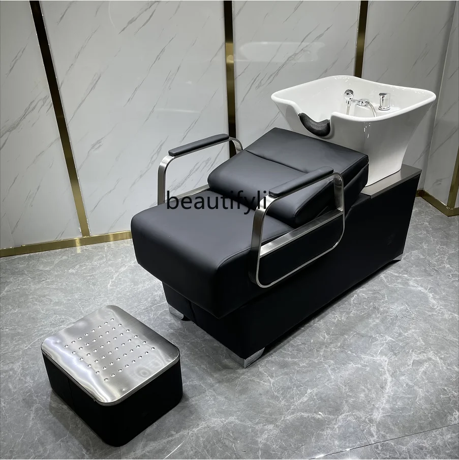 Automatic 4D Massage Shampoo Bed Barber Shop Intelligent Multifunctional Flushing Bed Electric Massage