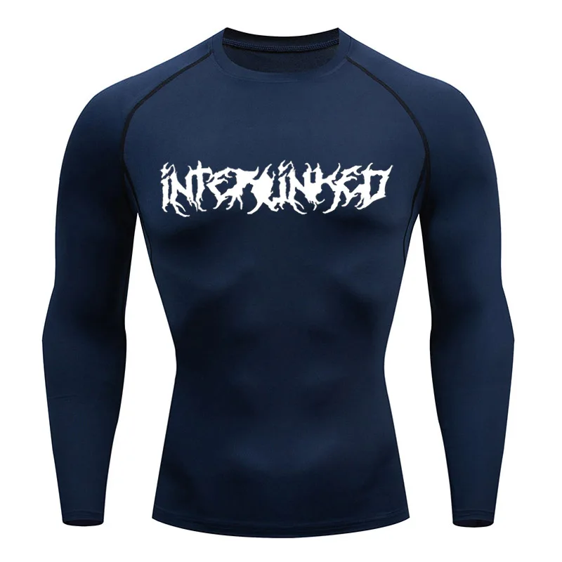 Compression White Shirt Long Sleeve Men's Bodybuilding T-Shirt Quick Drying Gym Running Top Sports Summer Black Gym Short Sleeve