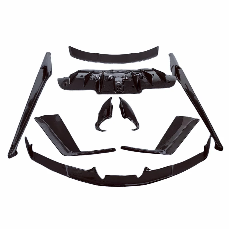 

True Carbon Fiber N-style Front Bumper Edge Side Skirt Rear Diffuser Taillight Cover for Ferrari 488GTB 2015-2019 Body Kit