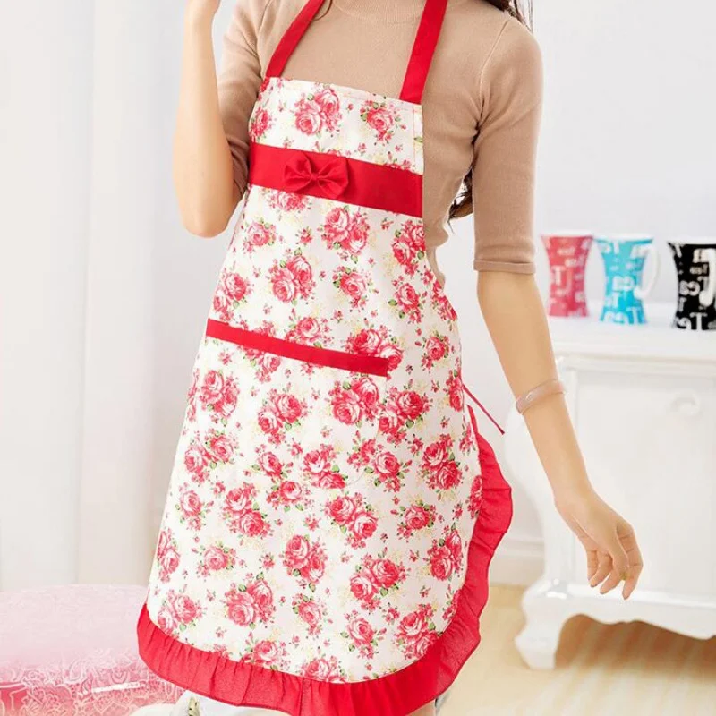 1PCS Adjustable Lace Apron With Pockets Waterproof Cooking Kitchen Aprons for Women Men Chef Bib Apron Kitchen Accessories