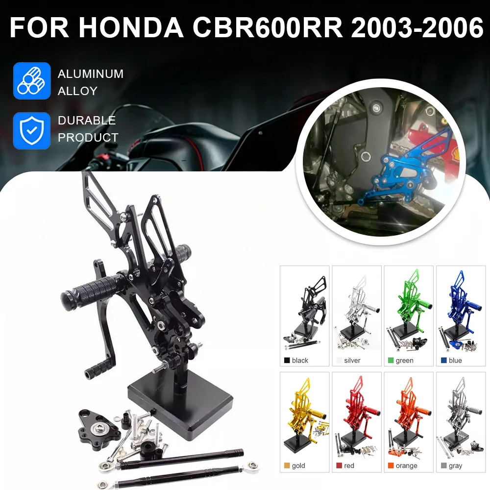 

For Honda CBR600RR CBR 600RR CBR600 RR 2003 2004 2005 2006 Motorcycle Adjustable Rearsets Foot Pegs Rear Set Footpeg Shift Pedal