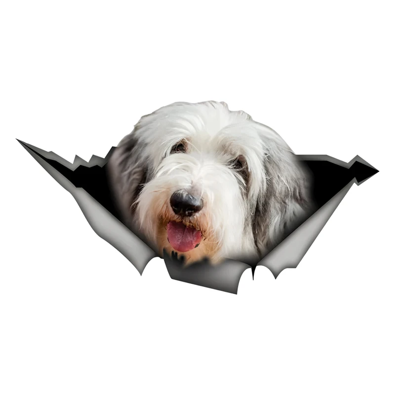 DK529# Car Stickers for Sheepdog Hidden in Holes, Waterproof Irregularly Shaped Car Decoration Decals (2)