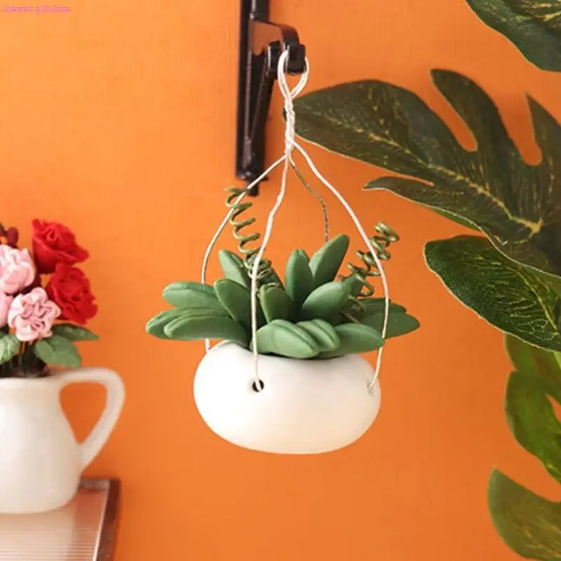 D0JC Thực Tế Thu Nhỏ Chậu Cây Mẫu Hình 1/12 Nhà Búp Bê Nội Thất Văn Phòng Phòng Khách Cảnh Màn Hình Phụ Kiện