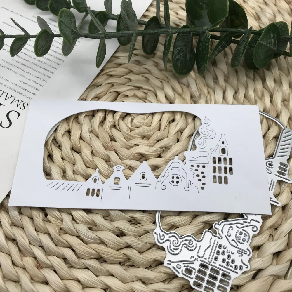 

1 шт. новые металлические штампы для резки, форма для дома, рамка, украшение, скрапбук, лезвие для рукоделия, трафареты, штампы