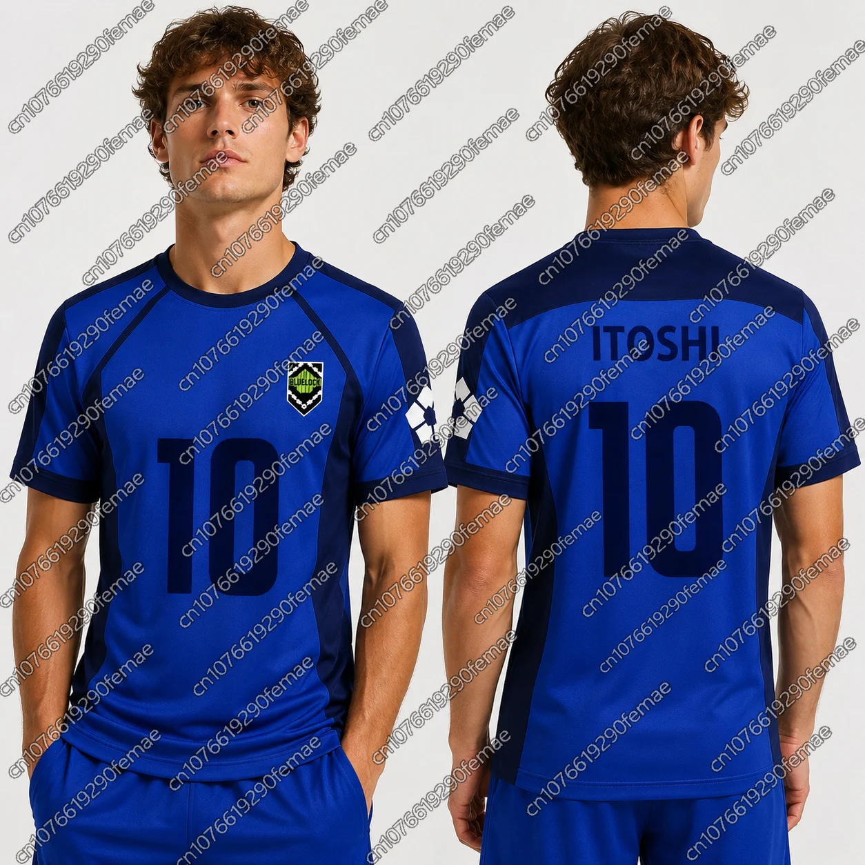 2026 Men's Summer Breathable Quick Dry Sports T-shirt BLUE LOCK Anime Same Style Isagi Yoichi Soccer Jersey Cosplay Costume