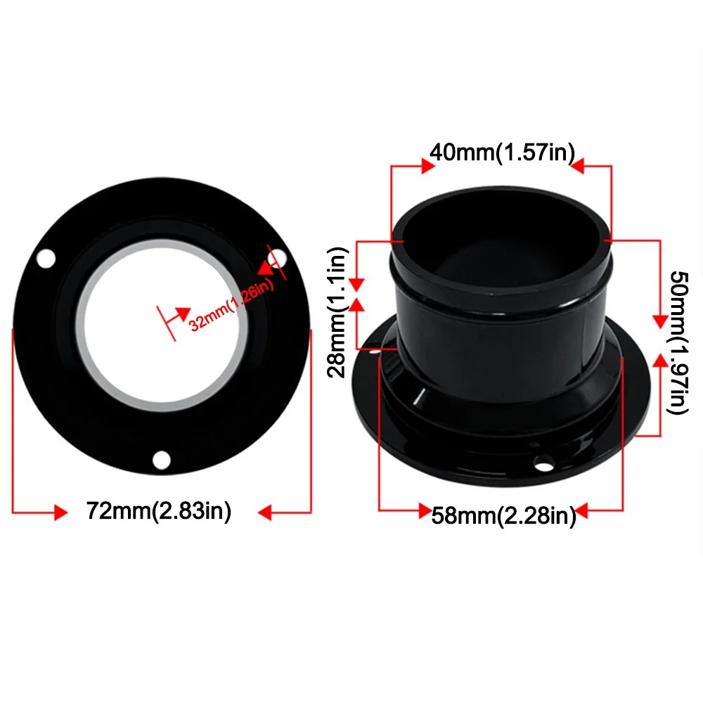 Portable ABS Exhaust Duct Connector Flange Round Black Bevel Flange Adapter 50-160mm Air Vent Duct Flange Kitchen