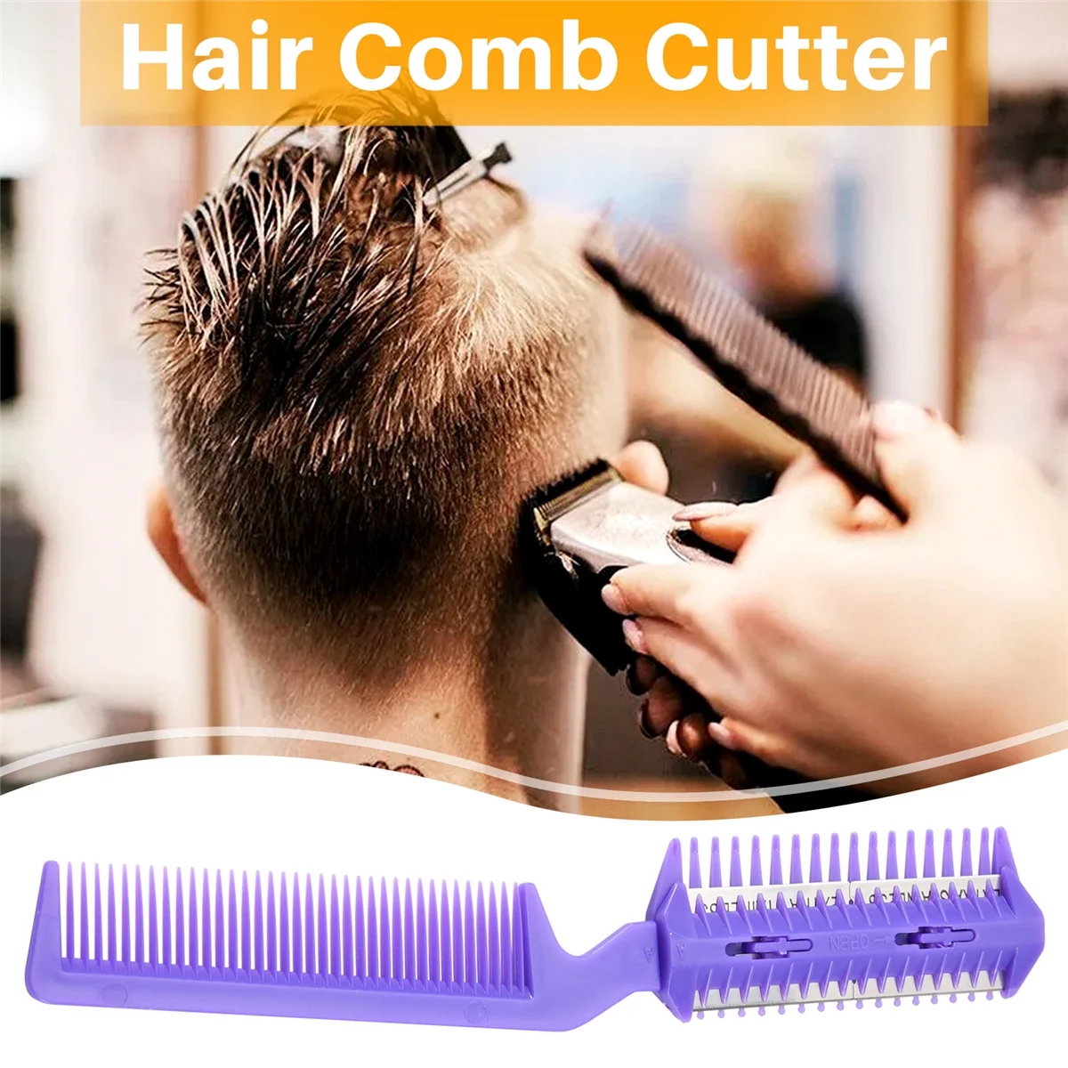 BAADE Металлическое лезвие Бритва Пластиковая расческа для волос Триммер Фиолетовый