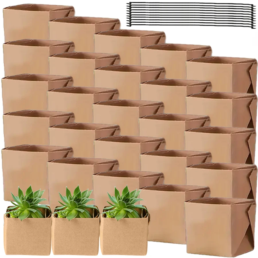 5-20 stücke 6 cm Kraft Papier Sukkulenten Topfpflanze Box Indoor Outdoor Universal Faltbare Hängende Topfpflanze Box gartengeräte