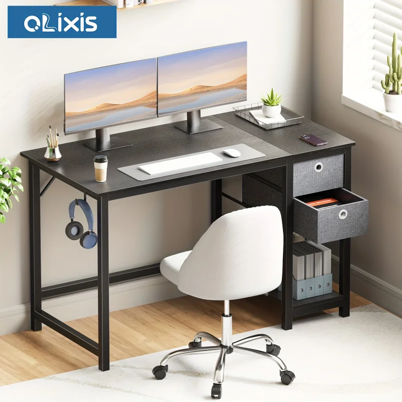 The OLIXIS 40/47-inch computer desk is suitable for home offices and can be used for writing, working, studying, or gaming. It f