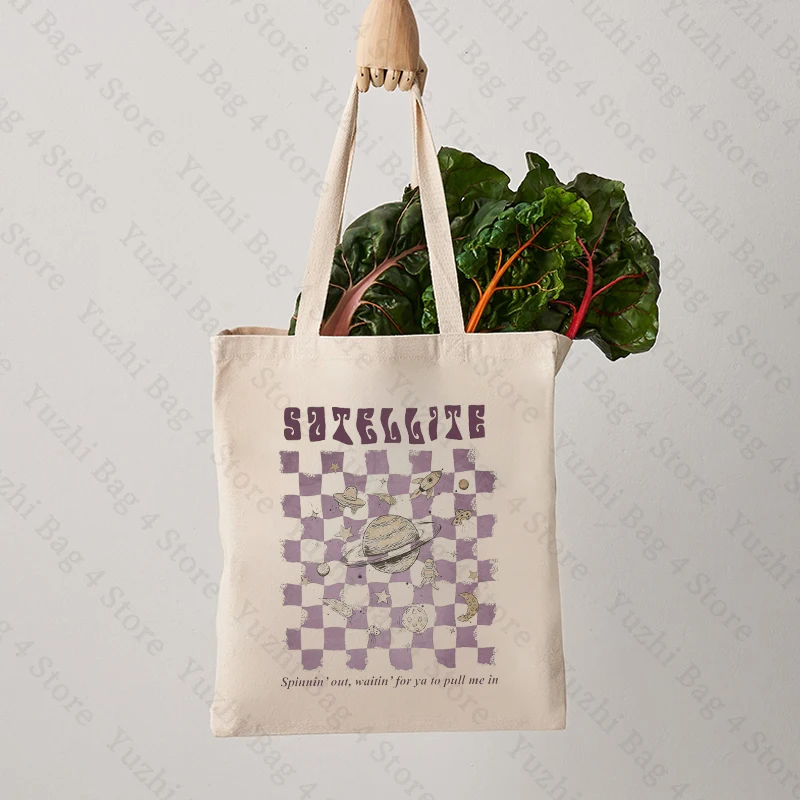 Best Satellite Pattern Tote Bag Fashion Cotton Canvas Harry's House Shoulder Bags HS Inspired Cloth Bags Gift for Her