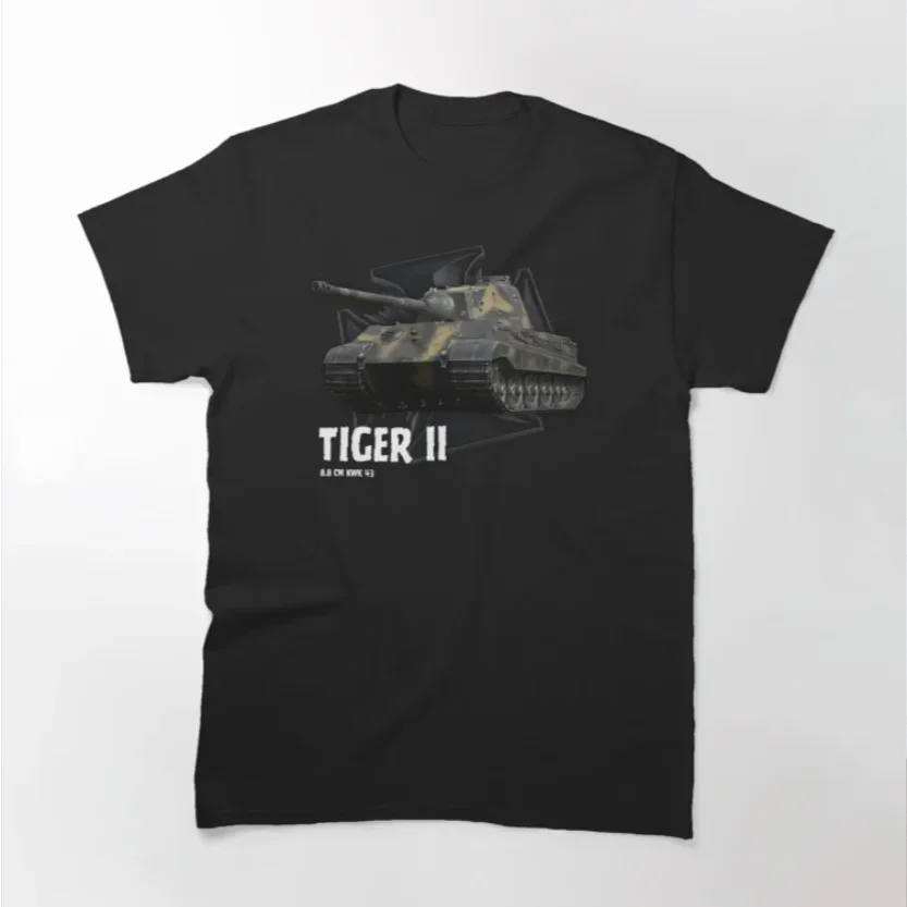 

WWII German King Tiger Wehrmacht Panzer Tiger II Tank T-Shirt 100% Cotton O-Neck Summer Short Sleeve Casual Mens T-shirt