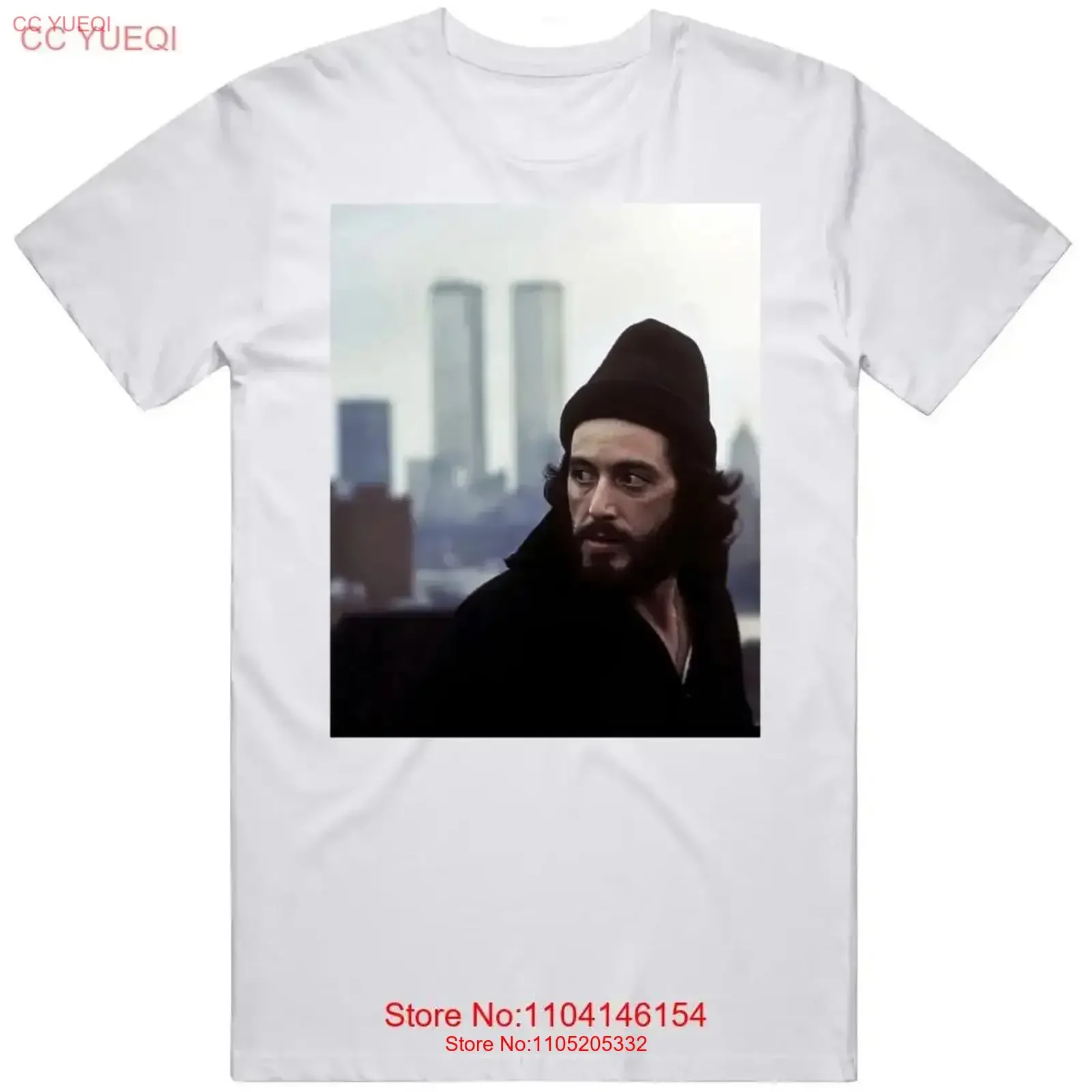 Al Pacino Serpico Twin Towers película Fan camiseta vintage lavado elegante gráfico moda Casual transpirable suave