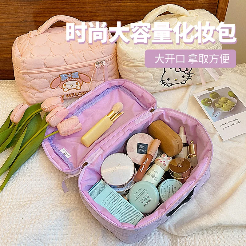 Sanrio Kuromi Soft Makeup Bag with Large Capacity and High Appearance Portable Travel Storage Bag