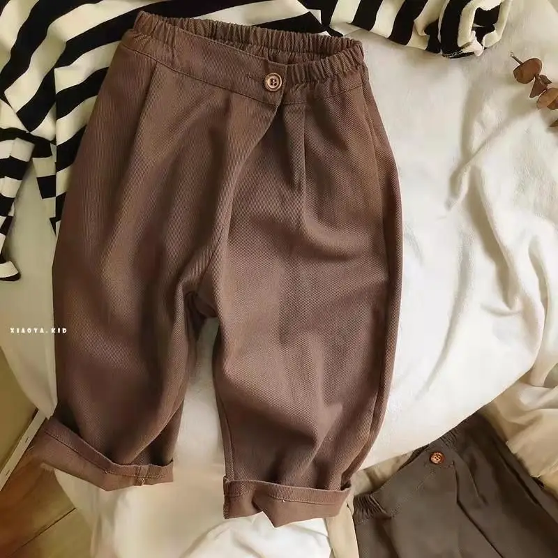 Pantaloni Casual per bambini primavera autunno per bambini nuovi ragazzi ragazze tinta unita pantaloni larghi Harlan pantaloni lunghi coreani bambini