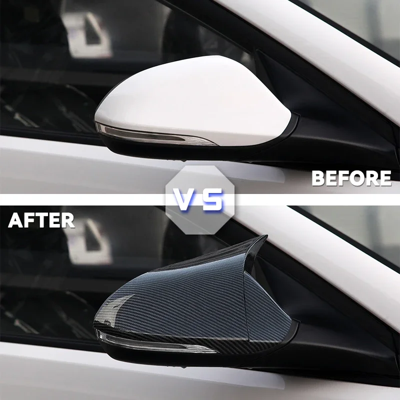 2Pcs Auto ABS Exterior Horn Shape Rearview Mirror Cover Trim Sticker Decoration For Hyundai MISTRA 2014-2019 Car Accessories