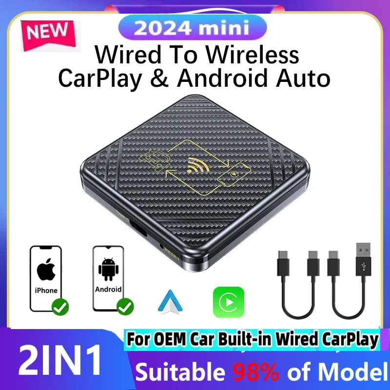 2in1 Wireless CarPlay Dongle Wireless Android Auto Box For Car Radio with Wired CarPlay All in One Box ﻿