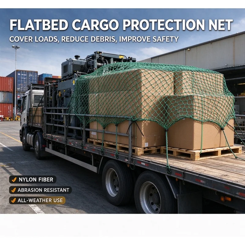 Heavy Duty Polyester Cargo Net for Pickup Truck Trailer, Cargo Load Containment Cover Net, Prevent Cargo Falling