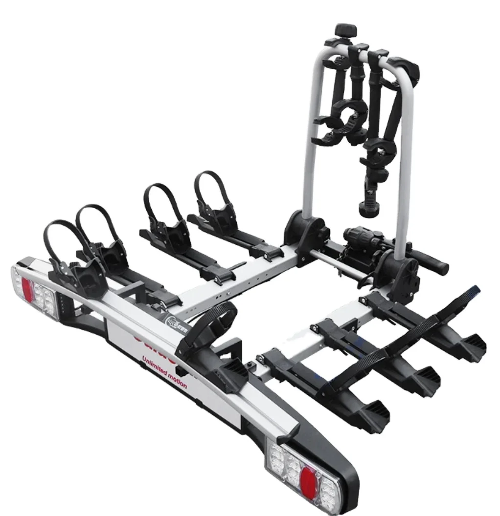 Foldable Rear-mounted Trailer Bike Rack 3+1 Mountain Bike Holder caravan SUV Rear-mounted Bike Rack